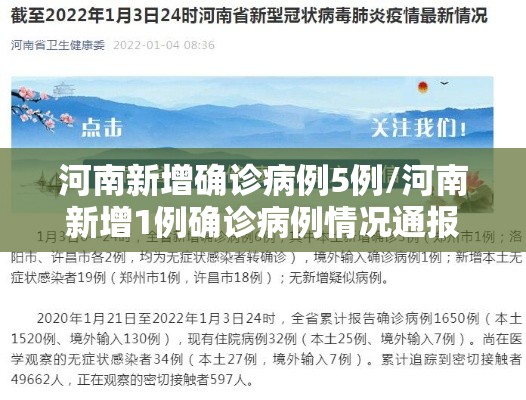 河南新增确诊病例5例/河南新增1例确诊病例情况通报
