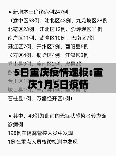 5日重庆疫情速报:重庆1月5日疫情