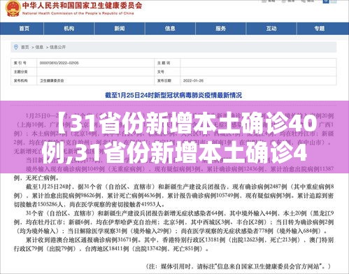 【31省份新增本土确诊40例,31省份新增本土确诊40例完整】