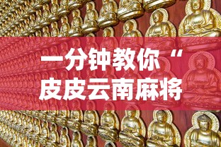 一分钟教你“皮皮云南麻将是不是可以开挂”详细开挂教程
