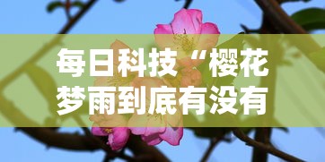 每日科技“樱花梦雨到底有没有开挂器”可以开挂软件