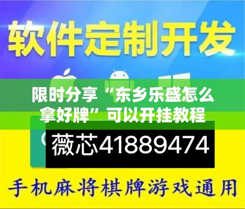 限时分享“东乡乐盛怎么拿好牌”可以开挂教程