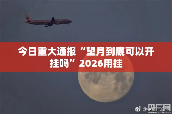 今日重大通报“望月到底可以开挂吗”2026用挂