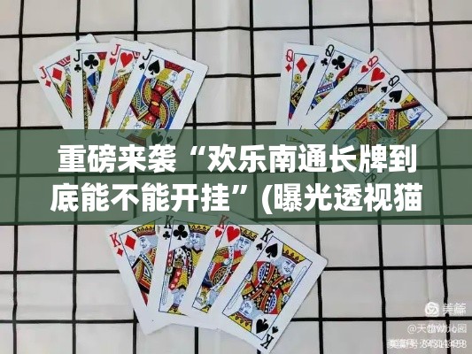 重磅来袭“欢乐南通长牌到底能不能开挂”(曝光透视猫腻)