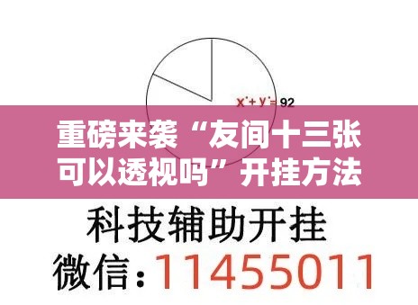 重磅来袭“友间十三张可以透视吗”开挂方法