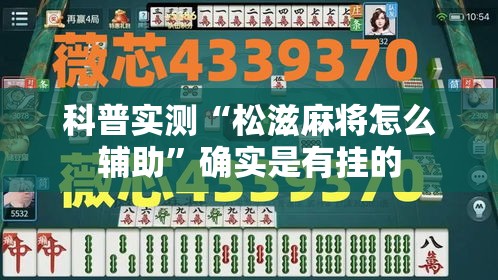 科普实测“松滋麻将怎么辅助”确实是有挂的
