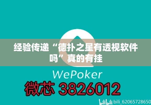 经验传递“德扑之星有透视软件吗”真的有挂