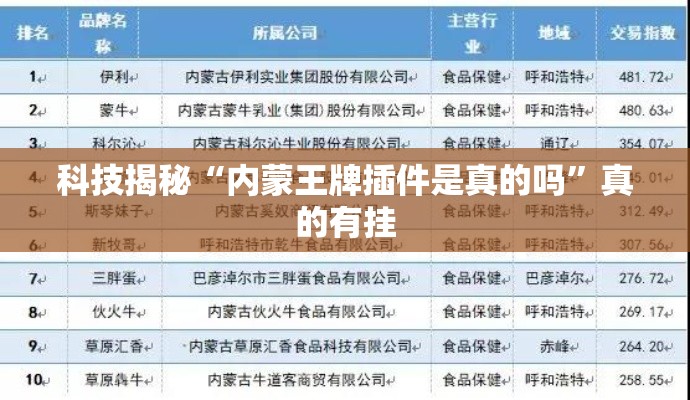 科技揭秘“内蒙王牌插件是真的吗”真的有挂