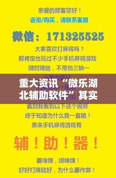 重大资讯“微乐湖北辅助软件	”其实是有挂