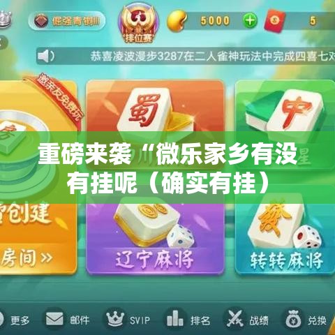重磅来袭“微乐家乡有没有挂呢（确实有挂）