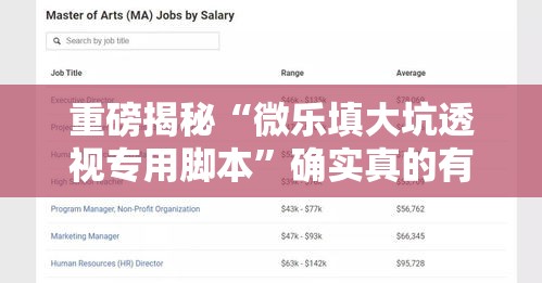 重磅揭秘“微乐填大坑透视专用脚本”确实真的有挂
