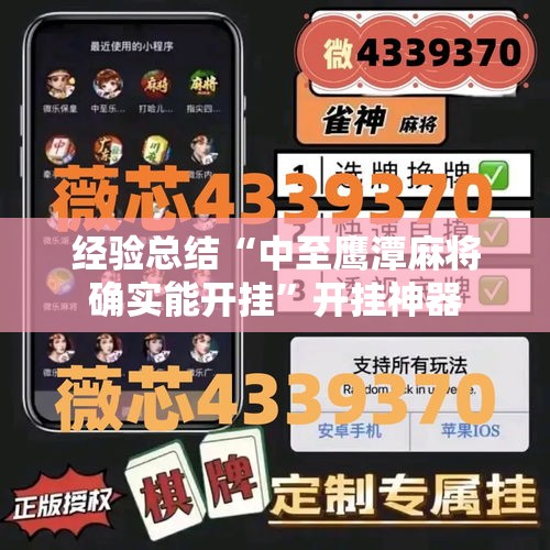经验总结“中至鹰潭麻将确实能开挂”开挂神器