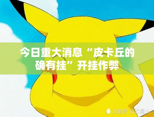 今日重大消息“皮卡丘的确有挂”开挂作弊