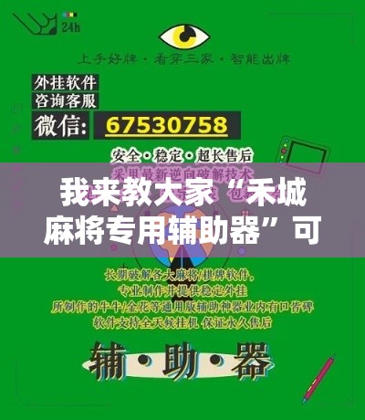我来教大家“禾城麻将专用辅助器	”可以辅助