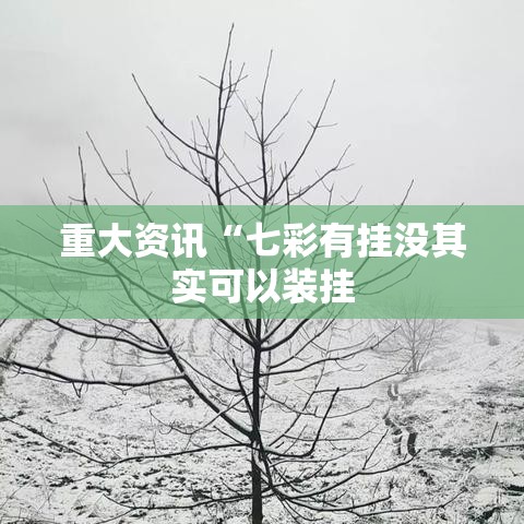 重大资讯“七彩有挂没其实可以装挂 重大资讯“七彩有挂没其实可以装挂