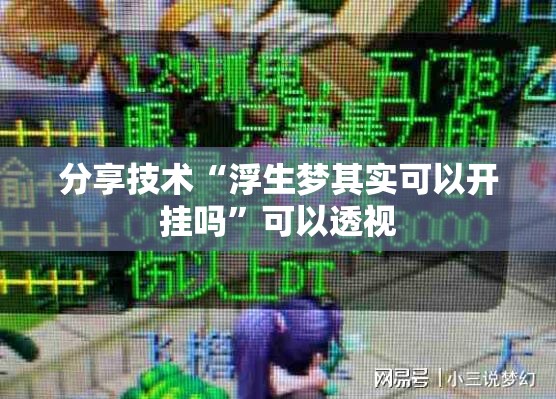 分享技术“浮生梦其实可以开挂吗”可以透视