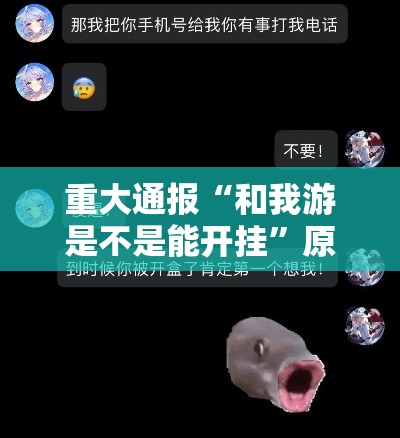 重大通报“和我游是不是能开挂	”原来可以开挂