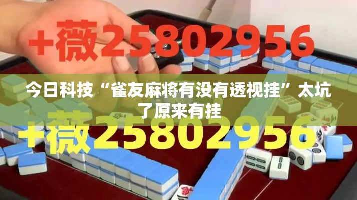 今日科技“雀友麻将有没有透视挂”太坑了原来有挂