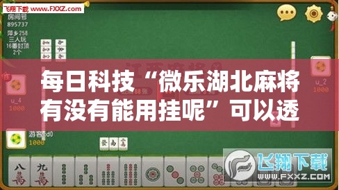 每日科技“微乐湖北麻将有没有能用挂呢”可以透视