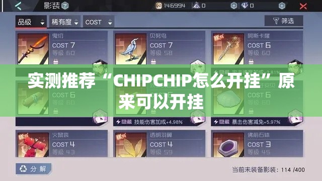 实测推荐“CHIPCHIP怎么开挂”原来可以开挂