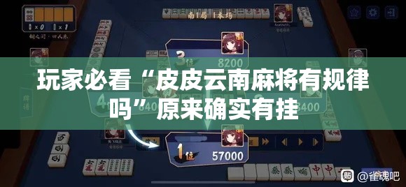 玩家必看“皮皮云南麻将有规律吗	”原来确实有挂