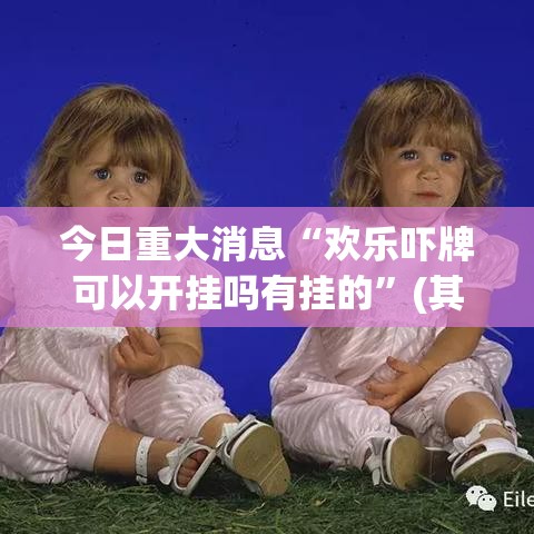 今日重大消息“欢乐吓牌可以开挂吗有挂的”(其实有挂)