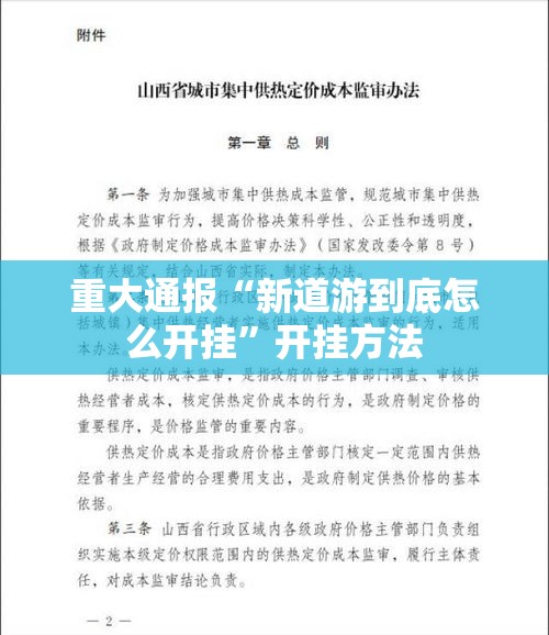 重大通报“新道游到底怎么开挂”开挂方法