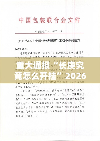 重大通报“长庚究竟怎么开挂”2026用挂