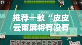 推荐一款“皮皮云南麻将有没有挂辅助事实上确实有挂