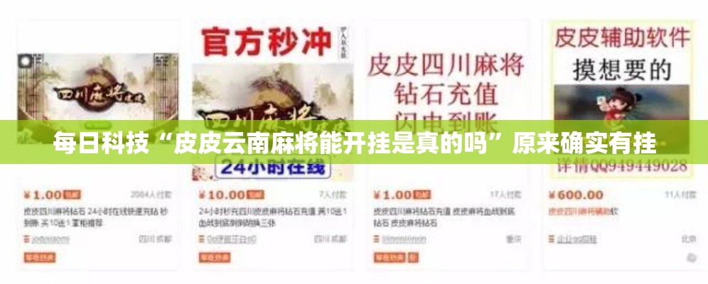 每日科技“皮皮云南麻将能开挂是真的吗”原来确实有挂