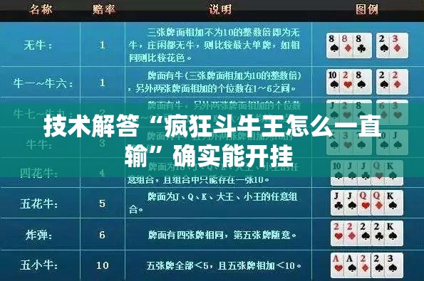 技术解答“疯狂斗牛王怎么一直输	”确实能开挂 