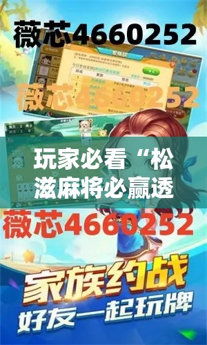 玩家必看“松滋麻将必赢透视神器	”事实上确实有挂