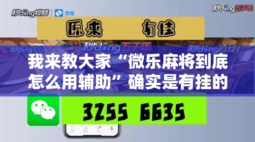 我来教大家“微乐麻将到底怎么用辅助”确实是有挂的