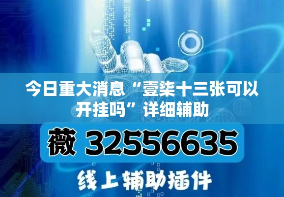 今日重大消息“壹柒十三张可以开挂吗”详细辅助