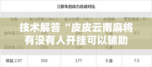 技术解答“皮皮云南麻将有没有人开挂可以辅助