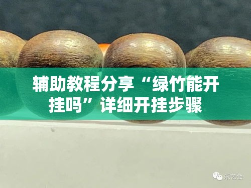 辅助教程分享“绿竹能开挂吗”详细开挂步骤