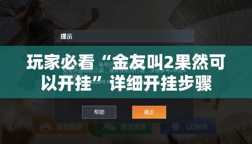 玩家必看“金友叫2果然可以开挂	”详细开挂步骤