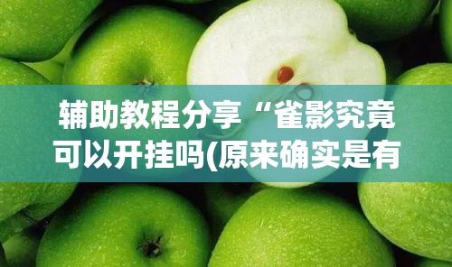辅助教程分享“雀影究竟可以开挂吗(原来确实是有挂) 辅助教程分享“雀影究竟可以开挂吗(原来确实是有挂)