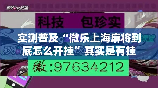 实测普及“微乐上海麻将到底怎么开挂”其实是有挂