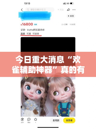 今日重大消息“欢雀辅助神器	”真的有挂