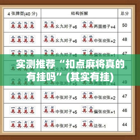 实测推荐“扣点麻将真的有挂吗”(其实有挂)