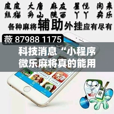 科技消息“小程序微乐麻将真的能用挂吗”真可以装挂