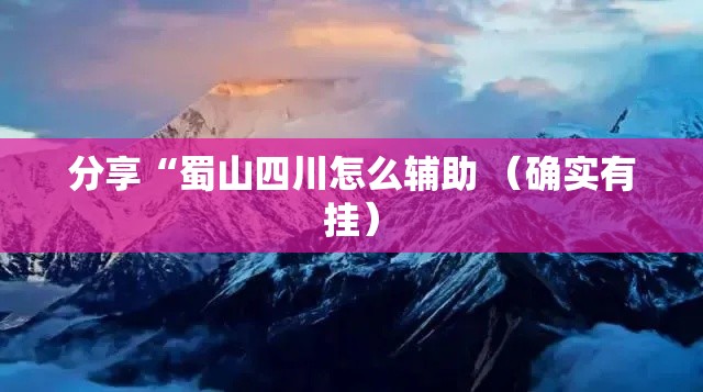 分享“蜀山四川怎么辅助 （确实有挂）