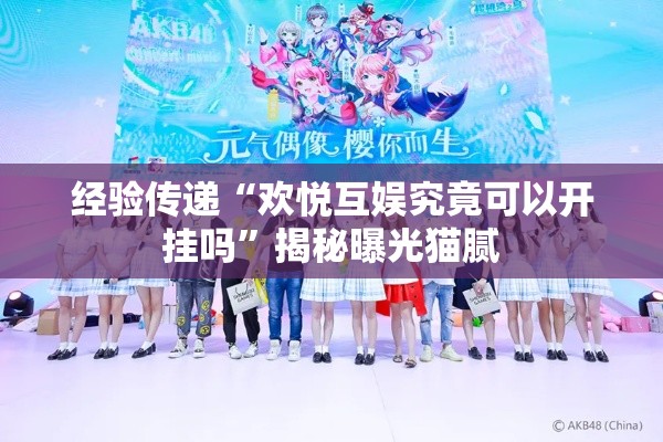 经验传递“欢悦互娱究竟可以开挂吗”揭秘曝光猫腻