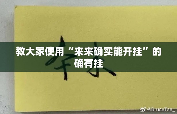 教大家使用“来来确实能开挂”的确有挂