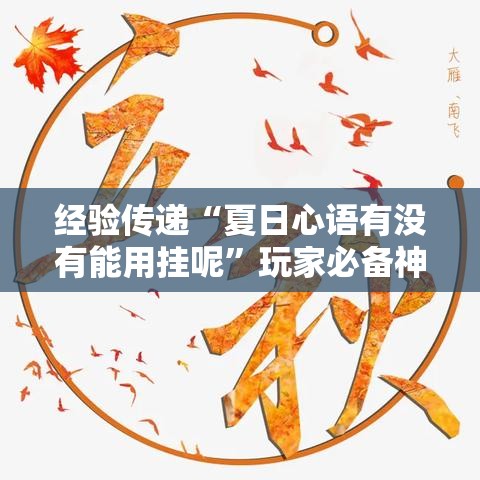 经验传递“夏日心语有没有能用挂呢	”玩家必备神器