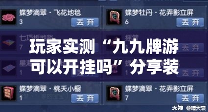 玩家实测“九九牌游可以开挂吗”分享装挂详细步骤