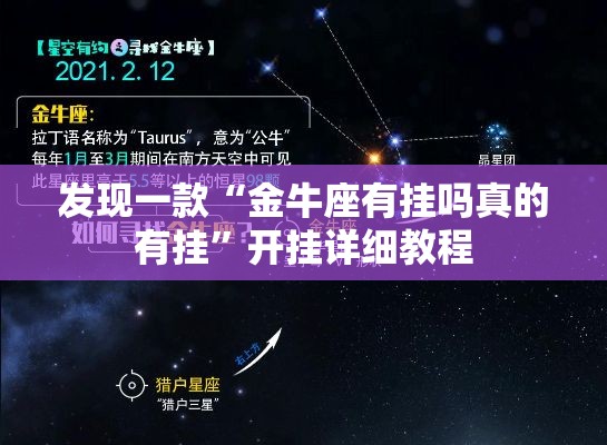 发现一款“金牛座有挂吗真的有挂”开挂详细教程