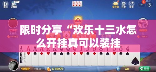 限时分享“欢乐十三水怎么开挂真可以装挂