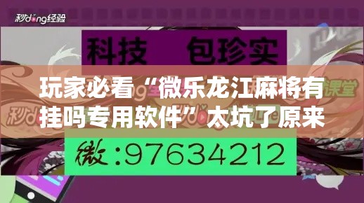玩家必看“微乐龙江麻将有挂吗专用软件”太坑了原来有挂